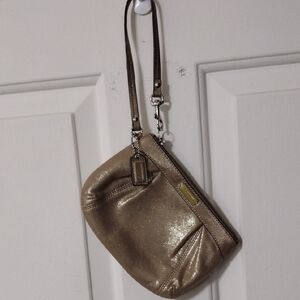 Coach Metallic Gold Wristlet